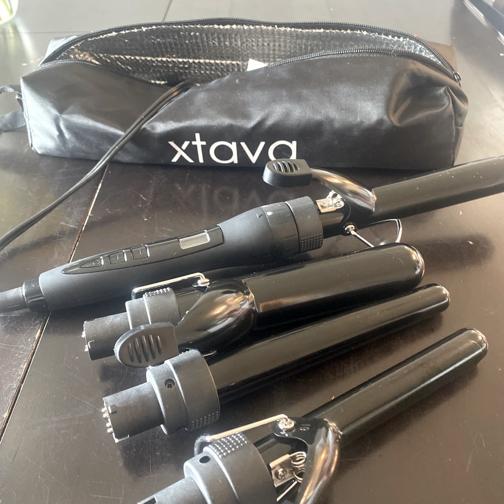 Xtava Satin Wave Curling Iron Set ; 4 Barrels